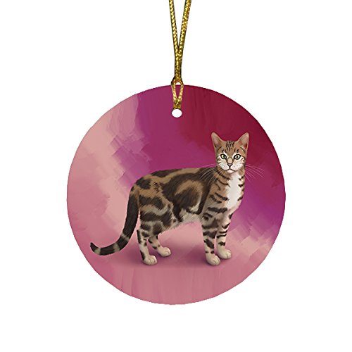 Sokoke Cat Round Christmas Ornament RFPOR48121