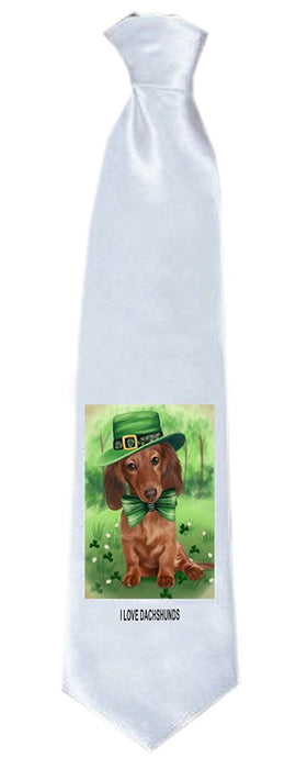 St. Patricks Day Irish Portrait Dachshund Dog Neck Tie TIE48359