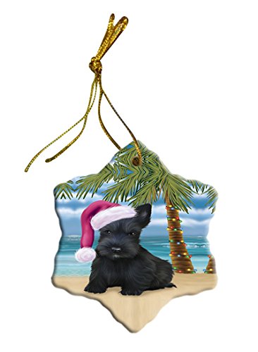 Summertime Scottish Terrier Dog on Beach Christmas Star Ornament POR2764