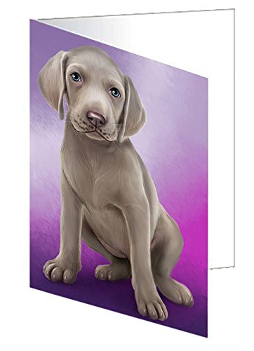 Weimaraner Dog Handmade Artwork Assorted Pets Greeting Cards and Note Cards with Envelopes for All Occasions and Holiday Seasons GCD49085
