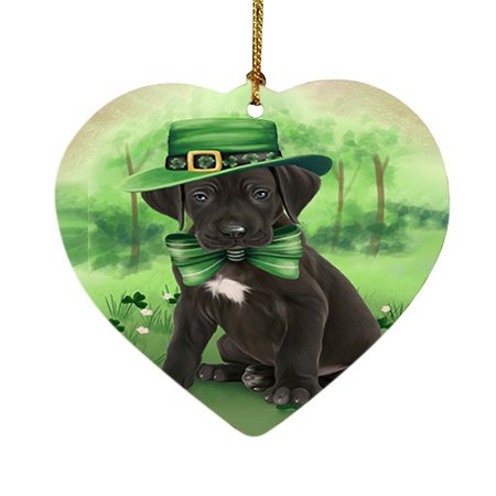 St. Patricks Day Irish Portrait Great Dane Dog Heart Christmas Ornament HPOR48811