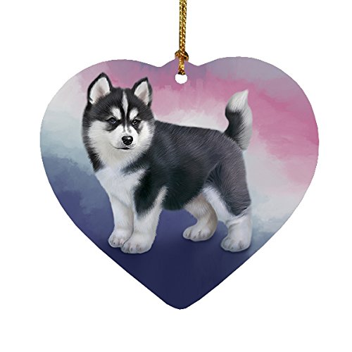 Siberian Husky Dog Heart Christmas Ornament HPOR48123