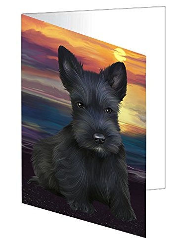Scottish Terriers Dog Handmade Artwork Assorted Pets Greeting Cards and Note Cards with Envelopes for All Occasions and Holiday Seasons D512