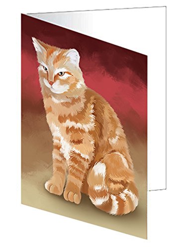 Tabby Cat Handmade Artwork Assorted Pets Greeting Cards and Note Cards with Envelopes for All Occasions and Holiday Seasons