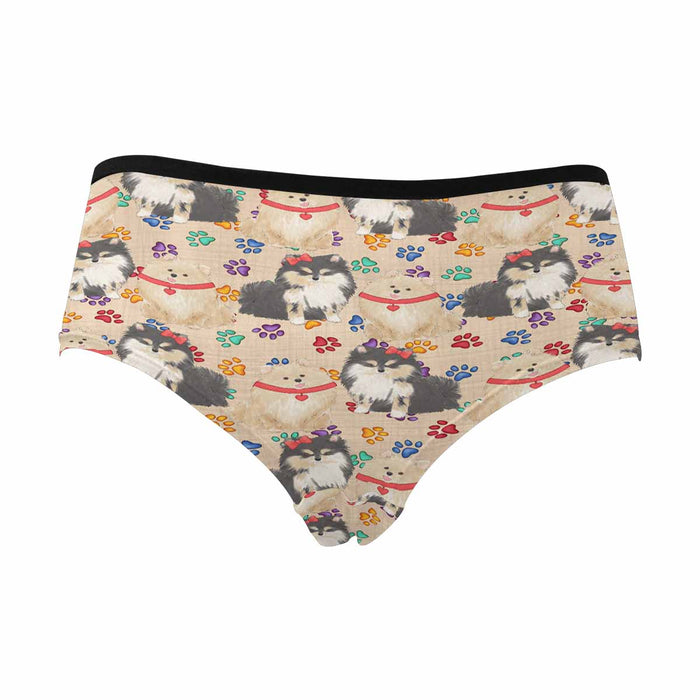 Pomeranian Dogs Red  Women&#039;s High Waist Briefs (Model L26)