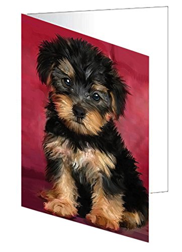 Yorkipoo Dog Handmade Artwork Assorted Pets Greeting Cards and Note Cards with Envelopes for All Occasions and Holiday Seasons GCD49502