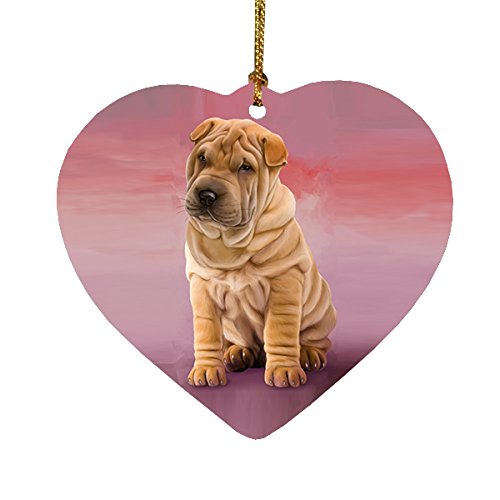 Shar Pei Dog Heart Christmas Ornament HPOR48108
