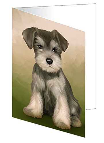 Schnauzer Dog Handmade Artwork Assorted Pets Greeting Cards and Note Cards with Envelopes for All Occasions and Holiday Seasons