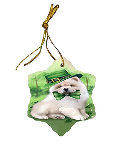 St. Patricks Day Irish Portrait Chow Chow Dog Star Porcelain Ornament SPOR48777