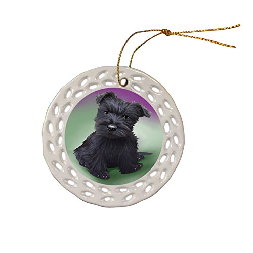 Scottish Terrier Dog Ceramic Doily Ornament DPOR48358