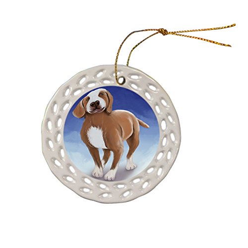 Tarsus Atalburun Dog Christmas Doily Ceramic Ornament