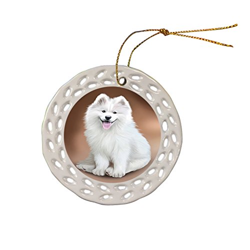 Samoyed Dog Ceramic Doily Ornament DPOR48468