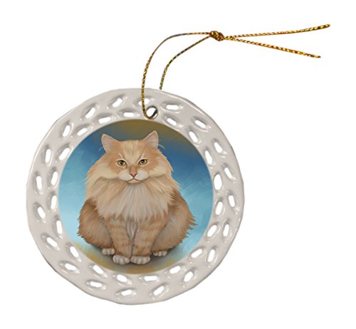 Siberian Cat Ceramic Doily Ornament DPOR48120