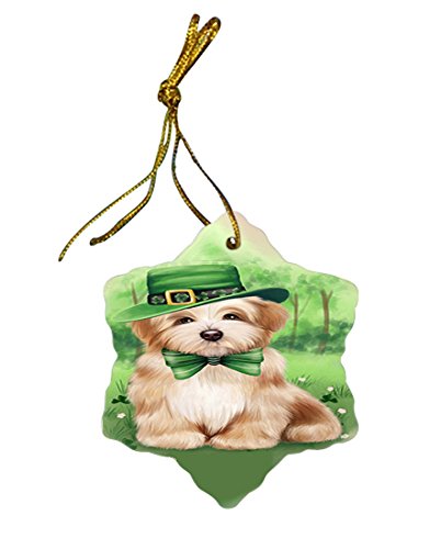 St. Patricks Day Irish Portrait Havanese Dog Star Porcelain Ornament SPOR48811