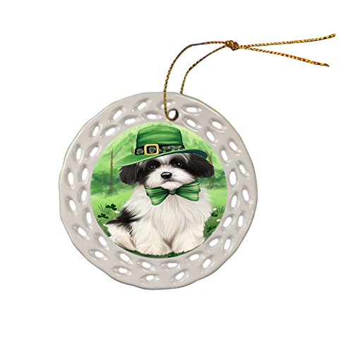 St. Patricks Day Irish Portrait Havanese Dog Ceramic Doily Ornament DPOR48818
