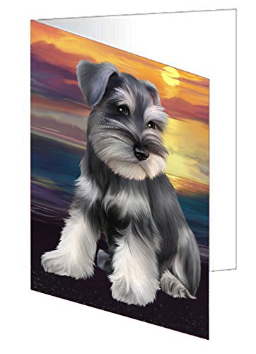Schnauzer Dog Handmade Artwork Assorted Pets Greeting Cards and Note Cards with Envelopes for All Occasions and Holiday Seasons D320