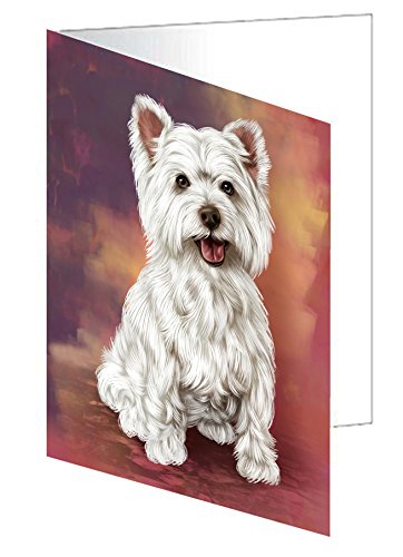 West Highland Terriers Adult Dog Handmade Artwork Assorted Pets Greeting Cards and Note Cards with Envelopes for All Occasions and Holiday Seasons