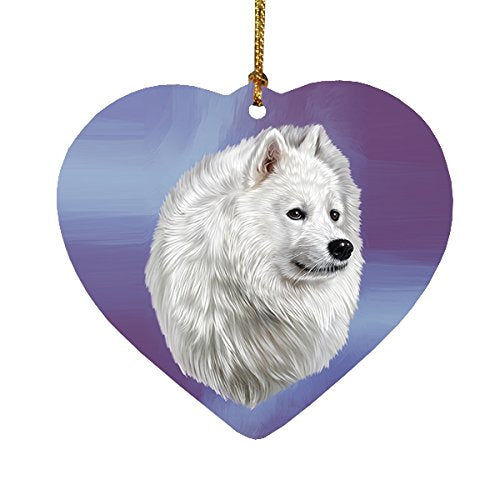 Samoyed Dog Heart Christmas Ornament HPOR48096