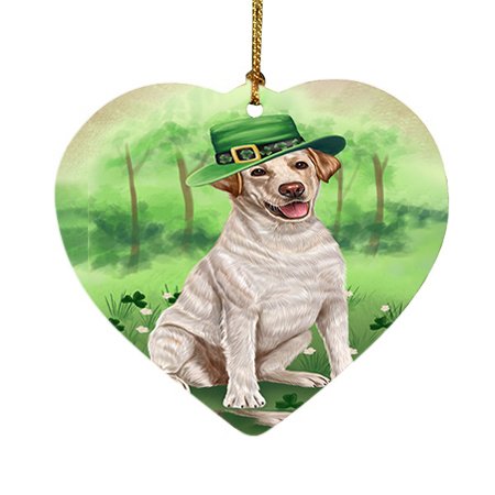 St. Patricks Day Irish Portrait Labrador Retriever Dog Heart Christmas Ornament HPOR48823