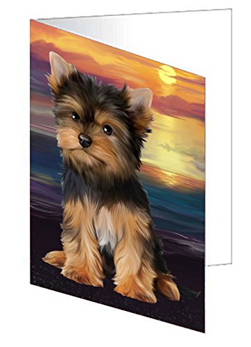 Yorkshire Dog Handmade Artwork Assorted Pets Greeting Cards and Note Cards with Envelopes for All Occasions and Holiday Seasons D348