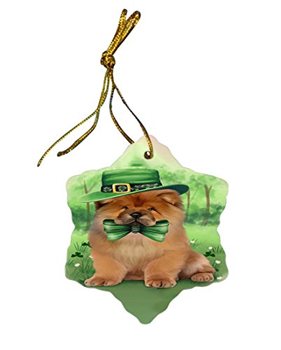 St. Patricks Day Irish Portrait Chow Chow Dog Star Porcelain Ornament SPOR48776