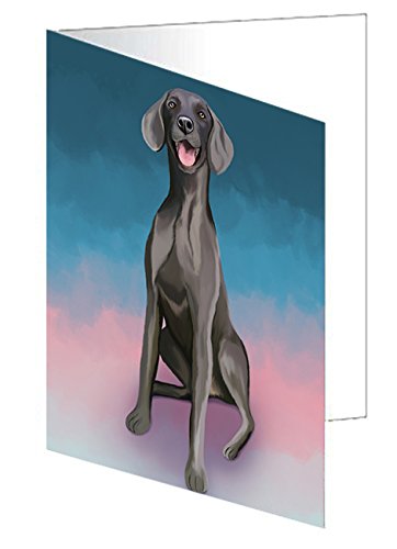 Weimaraner Dog Handmade Artwork Assorted Pets Greeting Cards and Note Cards with Envelopes for All Occasions and Holiday Seasons