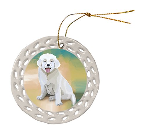 Slovensky Cuvac Puppy Ceramic Doily Ornament DPOR48128