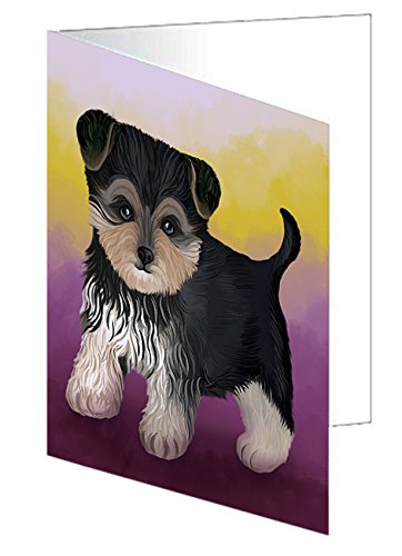 Yorkipoo Dog Handmade Artwork Assorted Pets Greeting Cards and Note Cards with Envelopes for All Occasions and Holiday Seasons