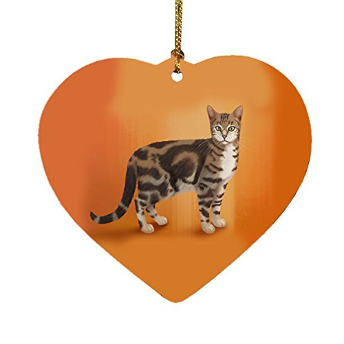 Sokoke Cat Heart Christmas Ornament