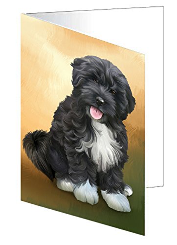 Tibetan Terrier Dog Handmade Artwork Assorted Pets Greeting Cards and Note Cards with Envelopes for All Occasions and Holiday Seasons