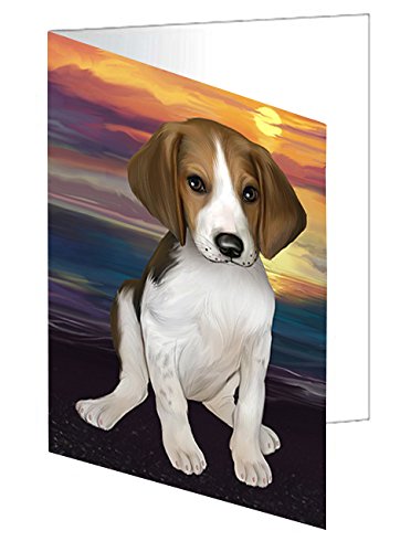 Treeing Walker Coonhound Dog Handmade Artwork Assorted Pets Greeting Cards and Note Cards with Envelopes for All Occasions and Holiday Seasons D525