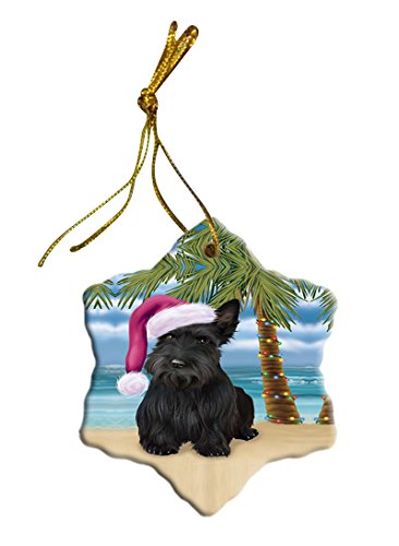 Summertime Scottish Terrier Dog on Beach Christmas Star Ornament POR2765