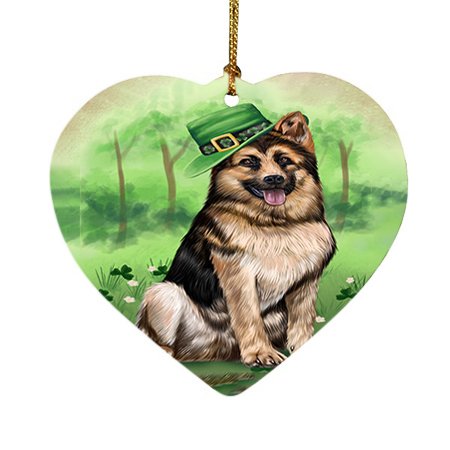 St. Patricks Day Irish Portrait German Shepherd Dog Heart Christmas Ornament HPOR48803