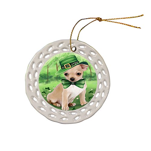 St. Patricks Day Irish Portrait Chihuahua Dog Ceramic Doily Ornament DPOR48775
