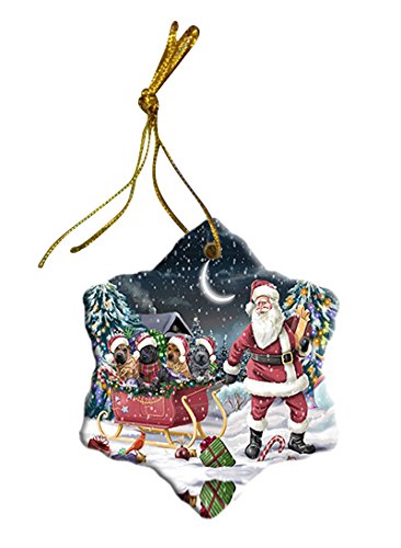 Santa Sled Dogs Shar Pei Christmas Star Ornament POR2725