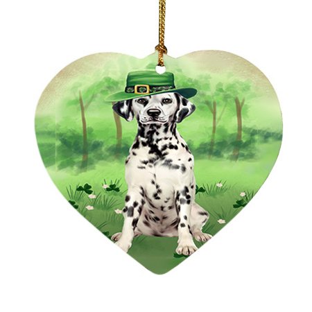 St. Patricks Day Irish Portrait Dalmatian Dog Heart Christmas Ornament HPOR48792