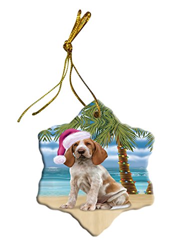 Summertime Bracco Italiano Dog on Beach Christmas Star Ornament POR2813