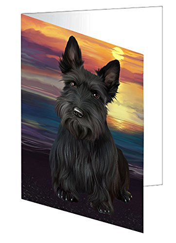 Scottish Terriers Dog Handmade Artwork Assorted Pets Greeting Cards and Note Cards with Envelopes for All Occasions and Holiday Seasons D509