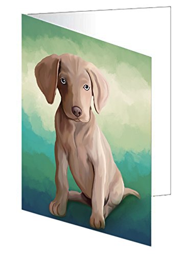 Weimaraner Dog Handmade Artwork Assorted Pets Greeting Cards and Note Cards with Envelopes for All Occasions and Holiday Seasons