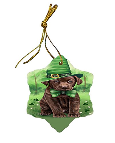 St. Patricks Day Irish Portrait Labrador Retriever Dog Star Porcelain Ornament SPOR48819