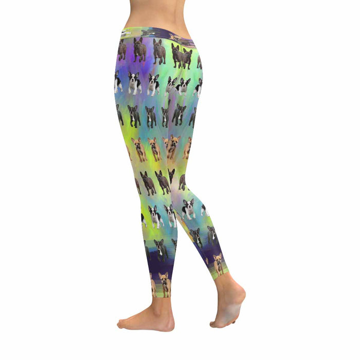 French Bulldogs  All-Over Low Rise Leggings (Model L07) (Outside Serging)