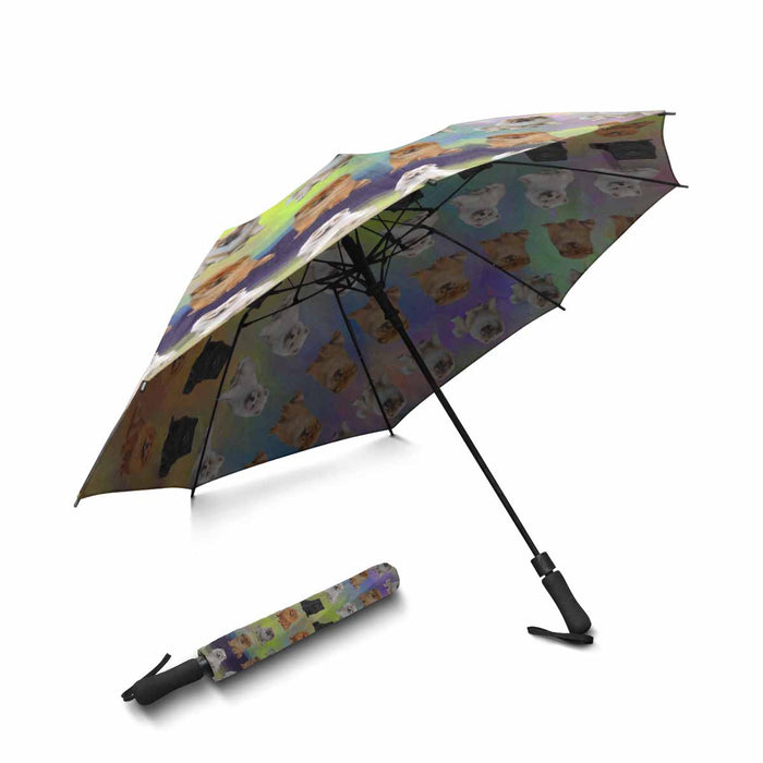 Chow Chow Dogs  Semi-Automatic Foldable Umbrella