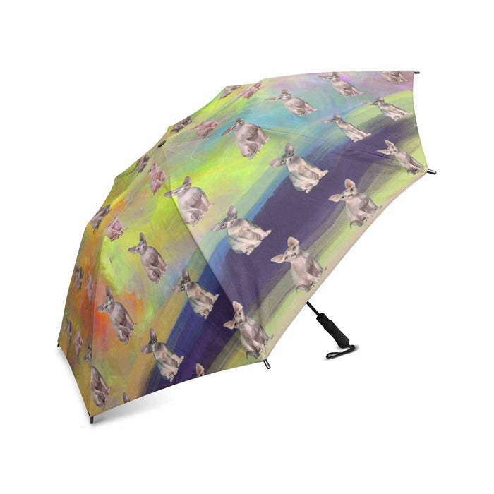 Sphynx Cats  Semi-Automatic Foldable Umbrella