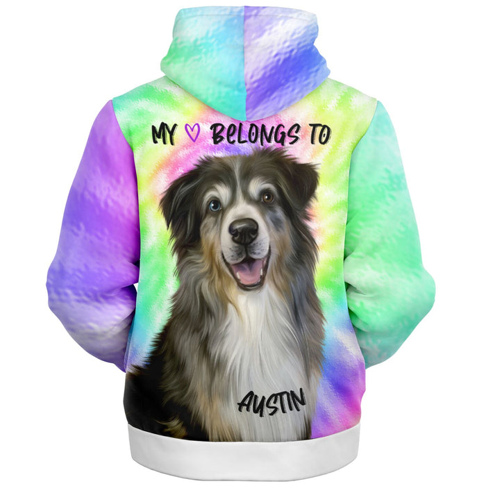 Watercolor Tie Dye Hoodie Microfleece Soft Personalize Add Your Photo & Name
