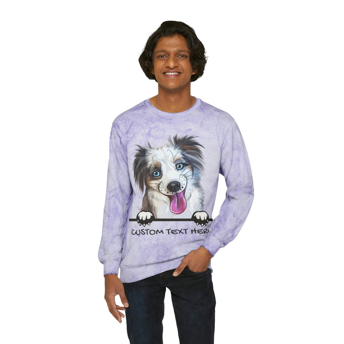 Custom Dog Personalized Unisex Color Blast Crewneck Sweatshirt