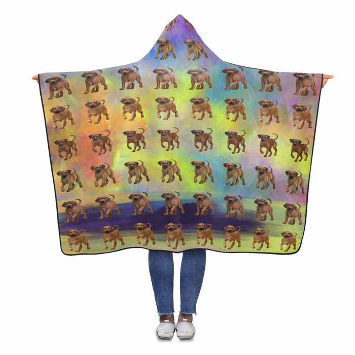 Rhodesian Ridgeback Dogs  Hooded Blanket 80"x56"