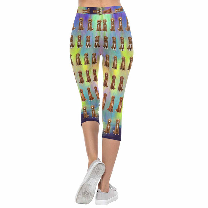 Nova Scotia Duck Toller Retriever Dogs  All-Over Low Rise Capri Leggings (Model L08)