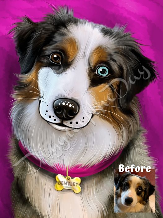 Digital Painting PERSONALIZED PET PORTRAIT! Custom Pet Dog or Cat Art