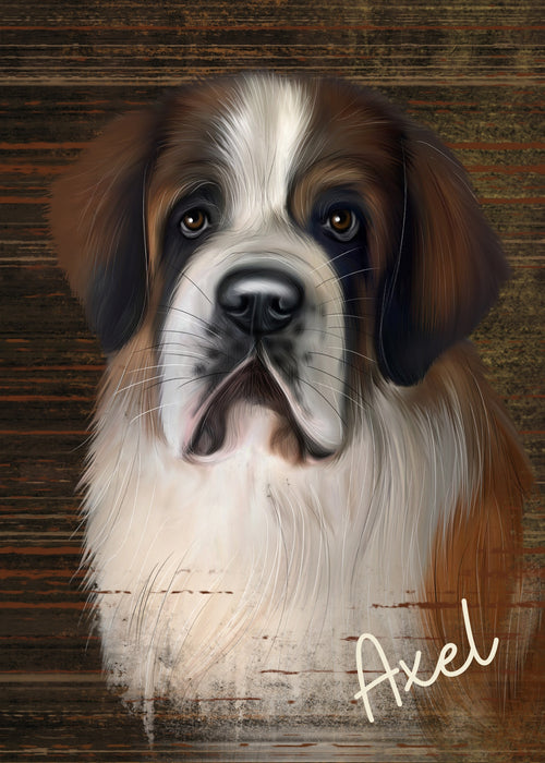 Custom Digital Painting Art Photo Personalized Dog Cat in Rustic Background