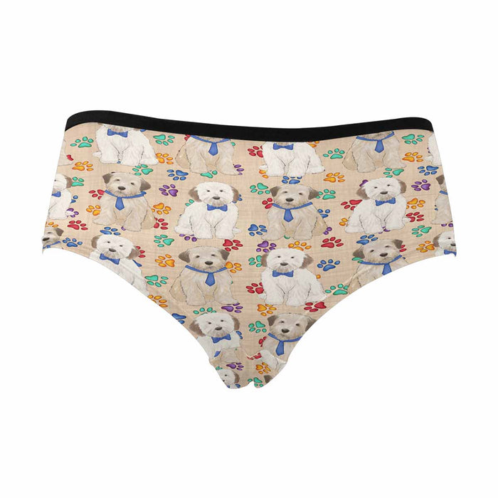 Wheaten Terrier Dogs Blue  Women&#039;s High Waist Briefs (Model L26)